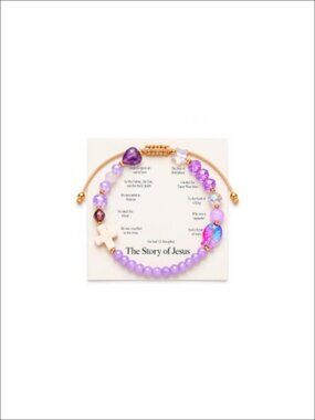Handmade Story of Jesus Beaded Bracelet Christian Faith Gift Adjustable